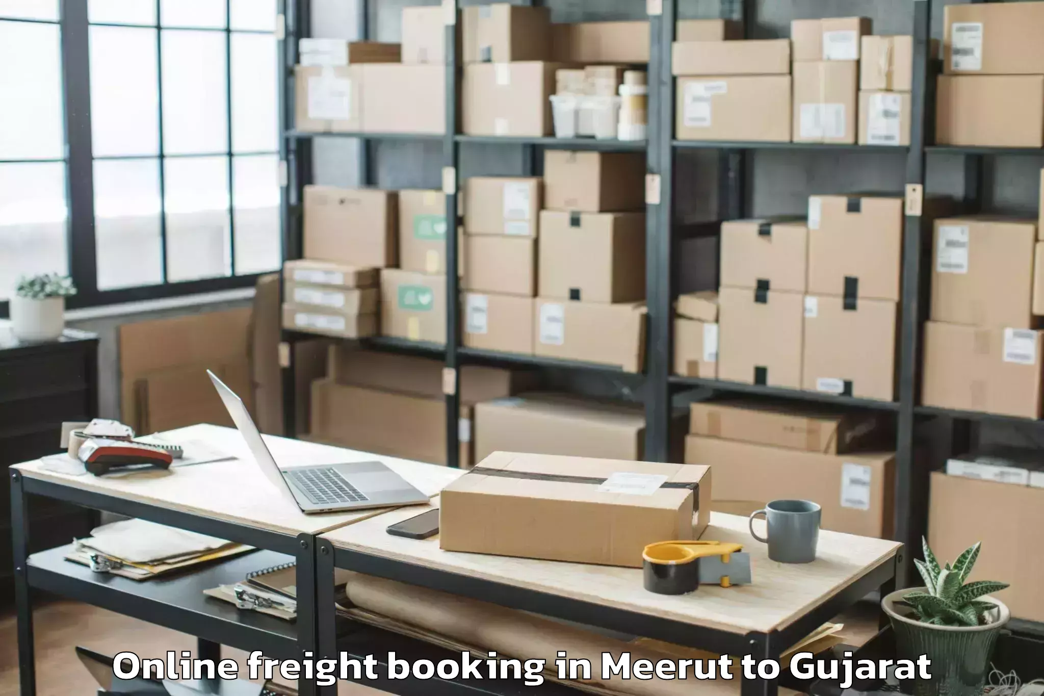 Get Meerut to Halvad Online Freight Booking